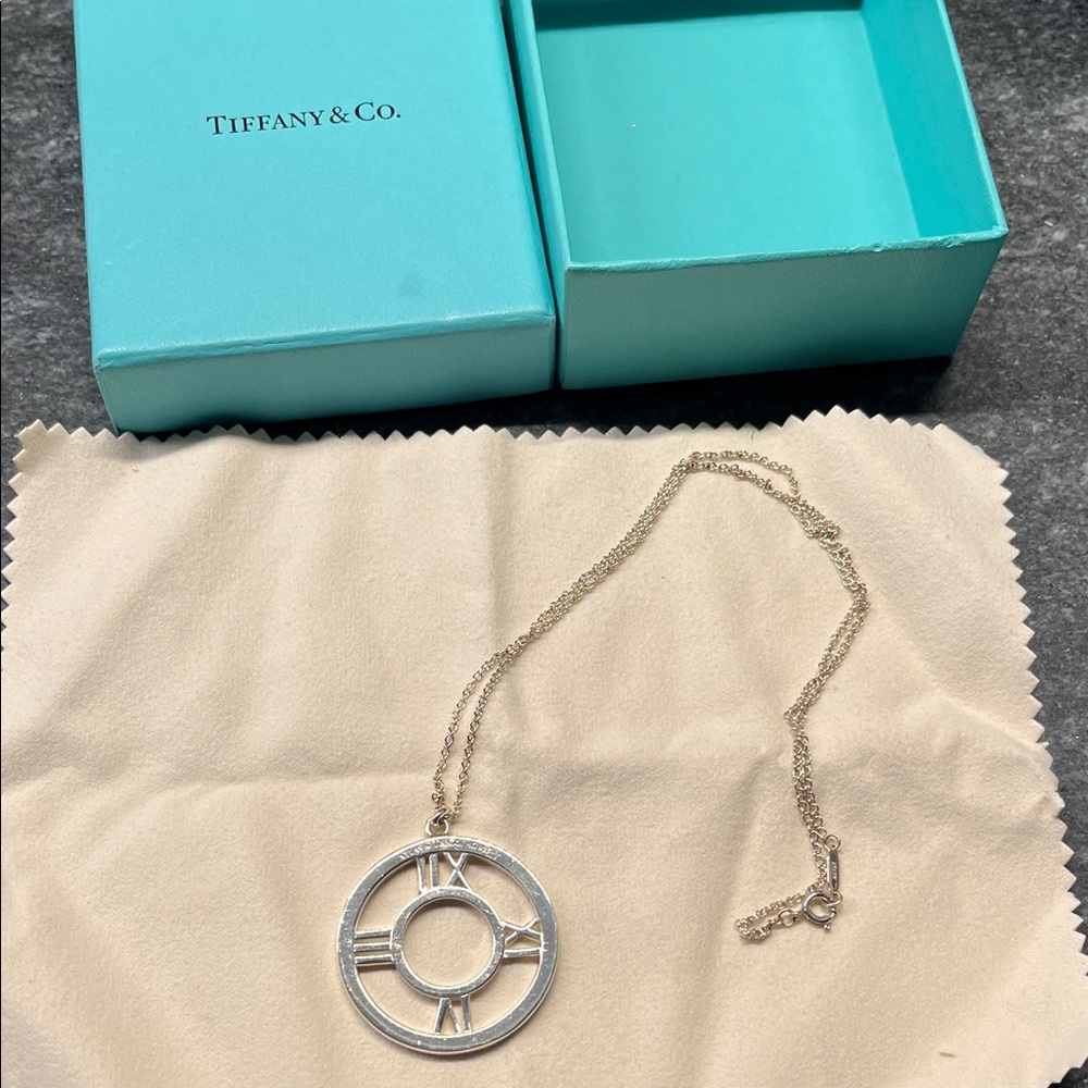 Tiffany & Co. Roman Numeral Silver Necklace